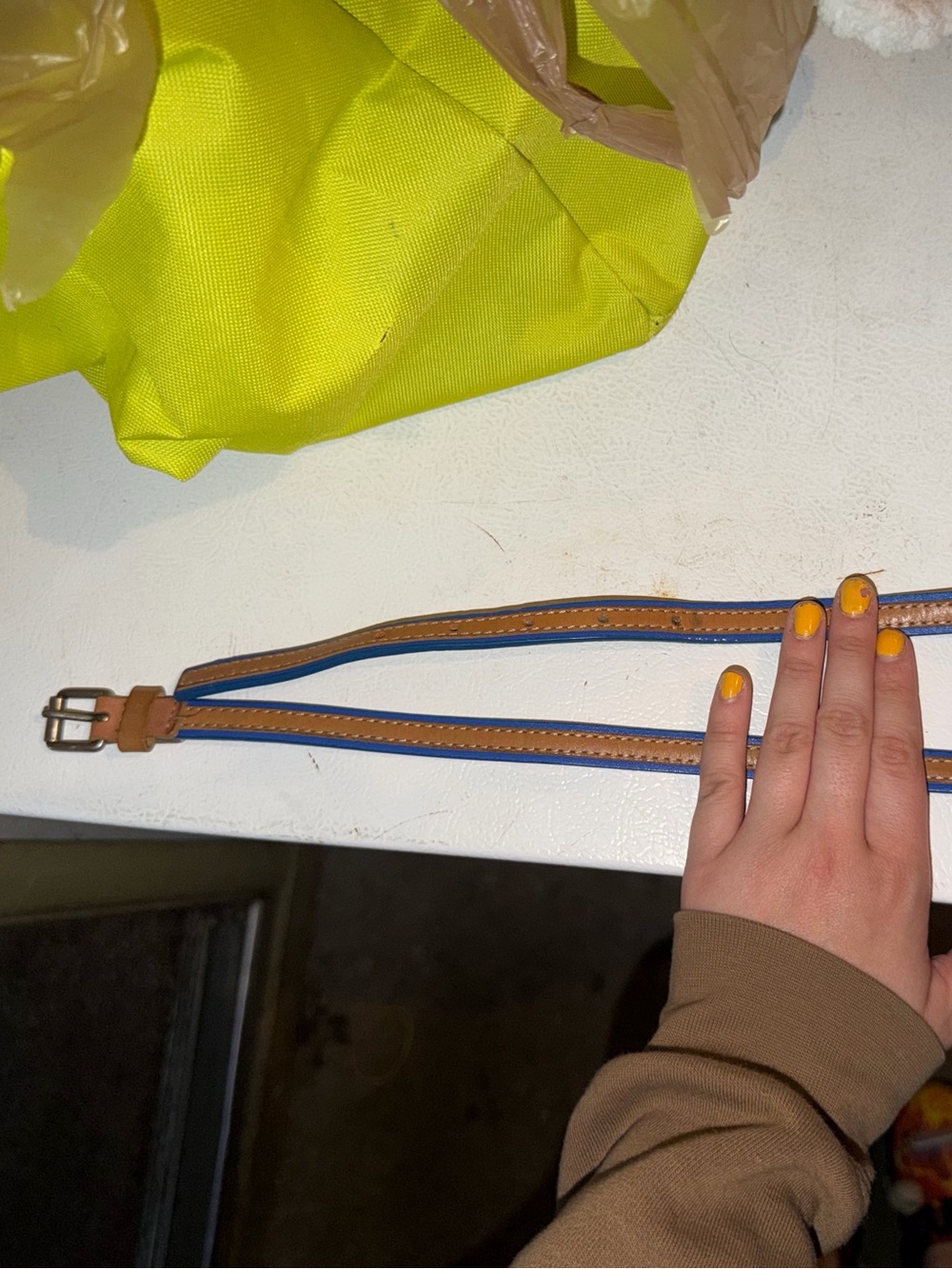 Brown and blue belt small